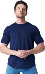 Liberty Imports 3-Pack Men's Pleated Sleeve Muscle Workout T Shirts - Image 2